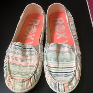 Multi-colored Roxy slip on-Sz 8